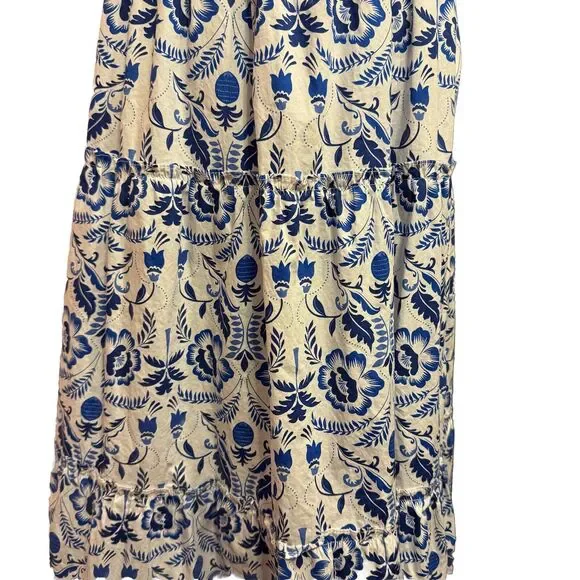 Sugarlips Dress Medium Cottagecore Smocked Tiered Maxi Coastal Vacation Cruise - Picture 5 of 10